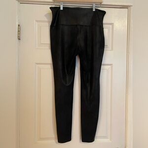Spanx Black Faux Leather Leggings 2x